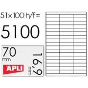 APLI ETIQUETA IMPRESORA 70x16,9mm 51x100-PACK 01294